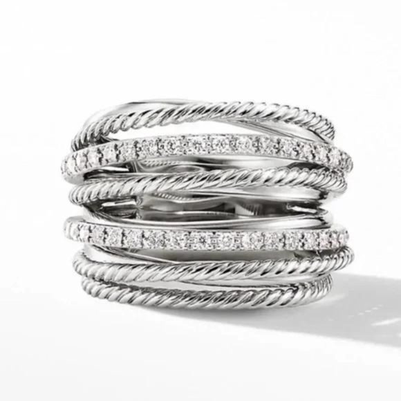 NEW MULTI LAYER 925 STERLING SILVER RING - Picture 2 of 4